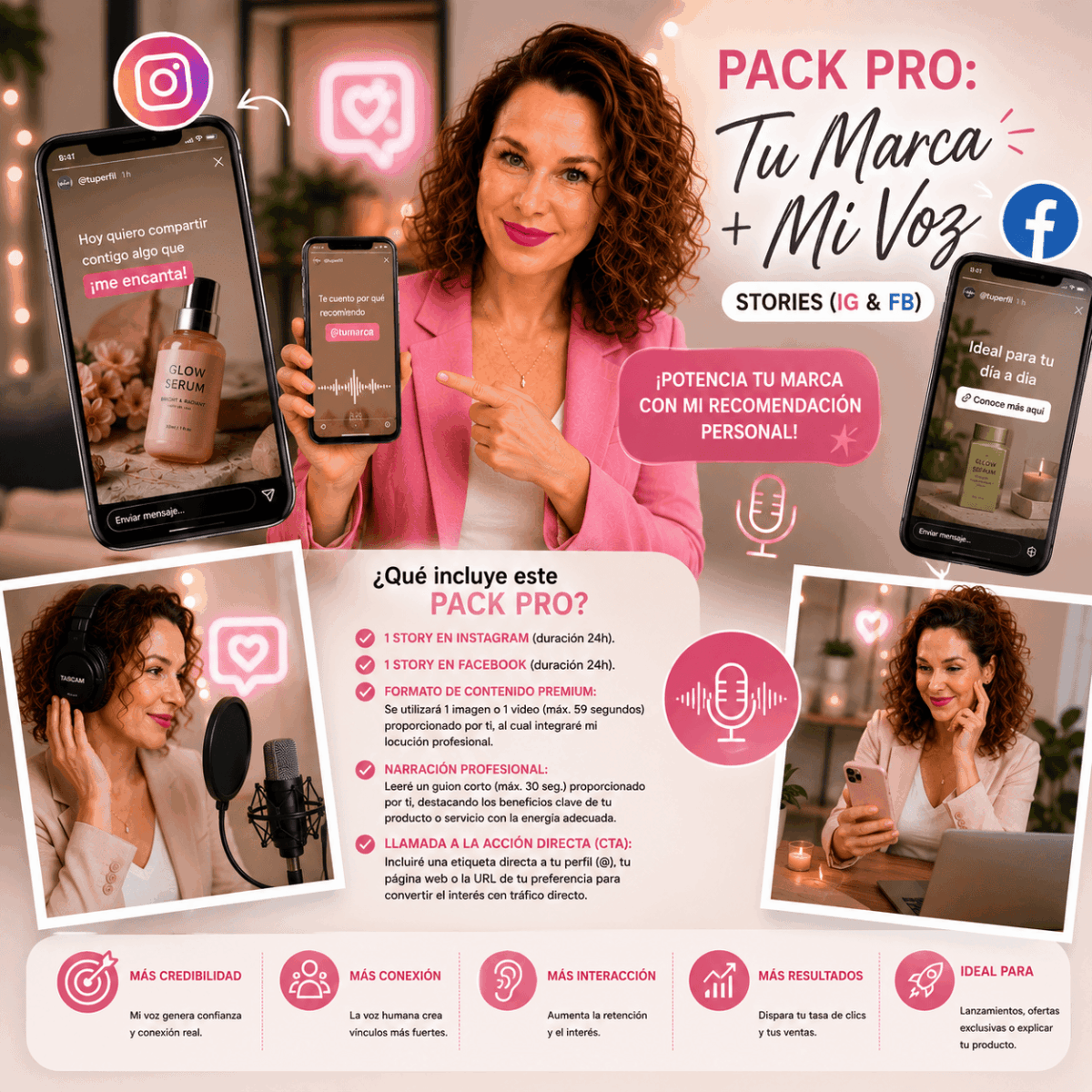 Pack Pro: Tu Marca + Mi Voz